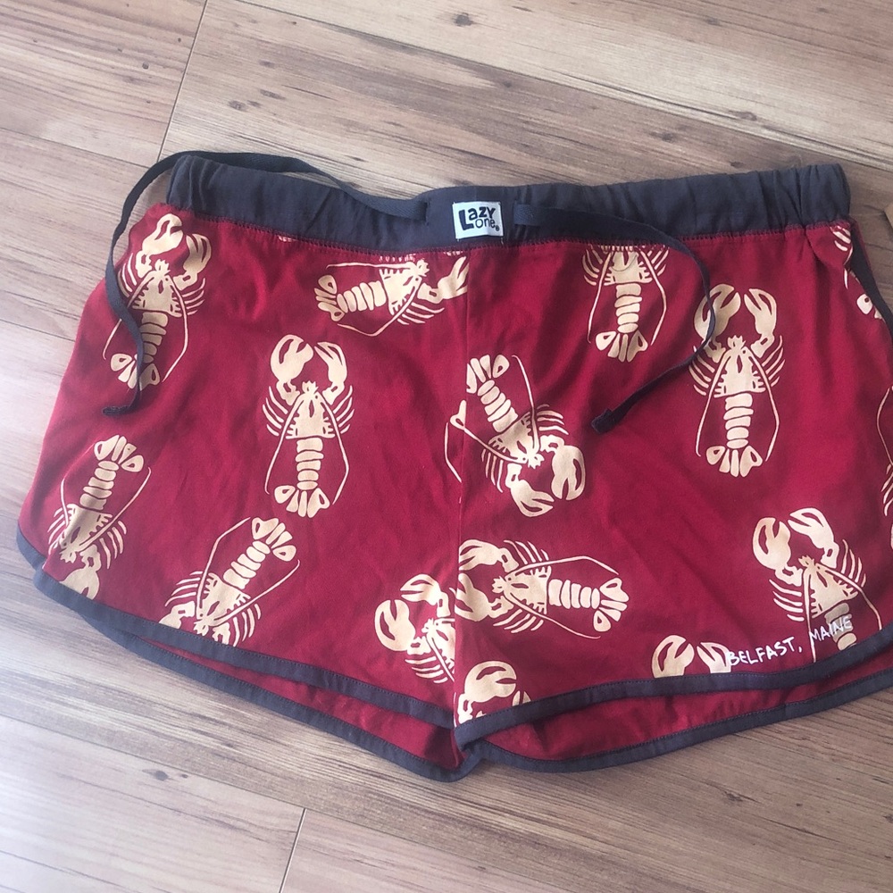 Lazy One Red Lobster Print Lounge Shorts